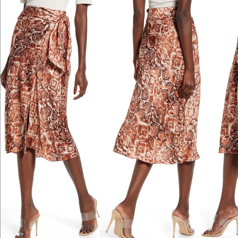 NWT JOA Snake Print Wrap Skirt, Size Small